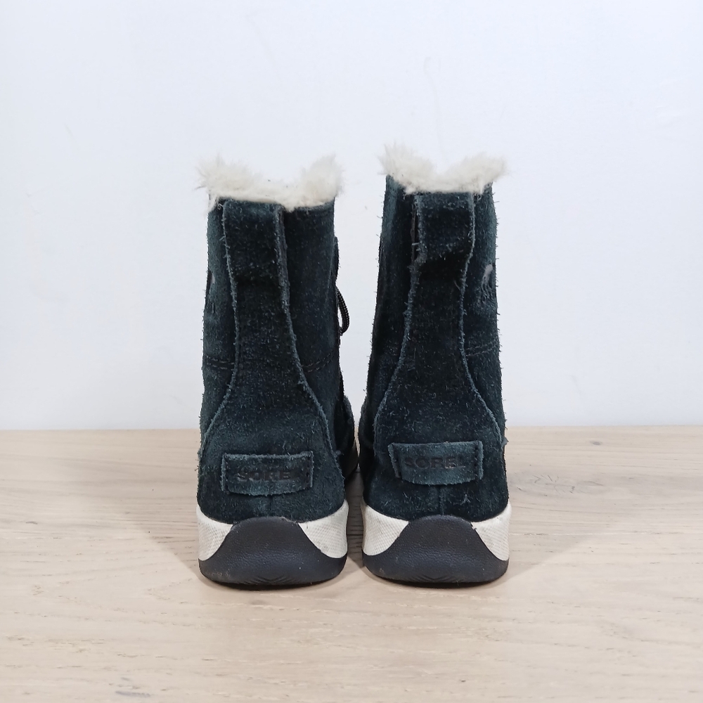 Sorel Black Suede Faux Fur Lace-Up Winter Boots 735 - Picture 4 of 10